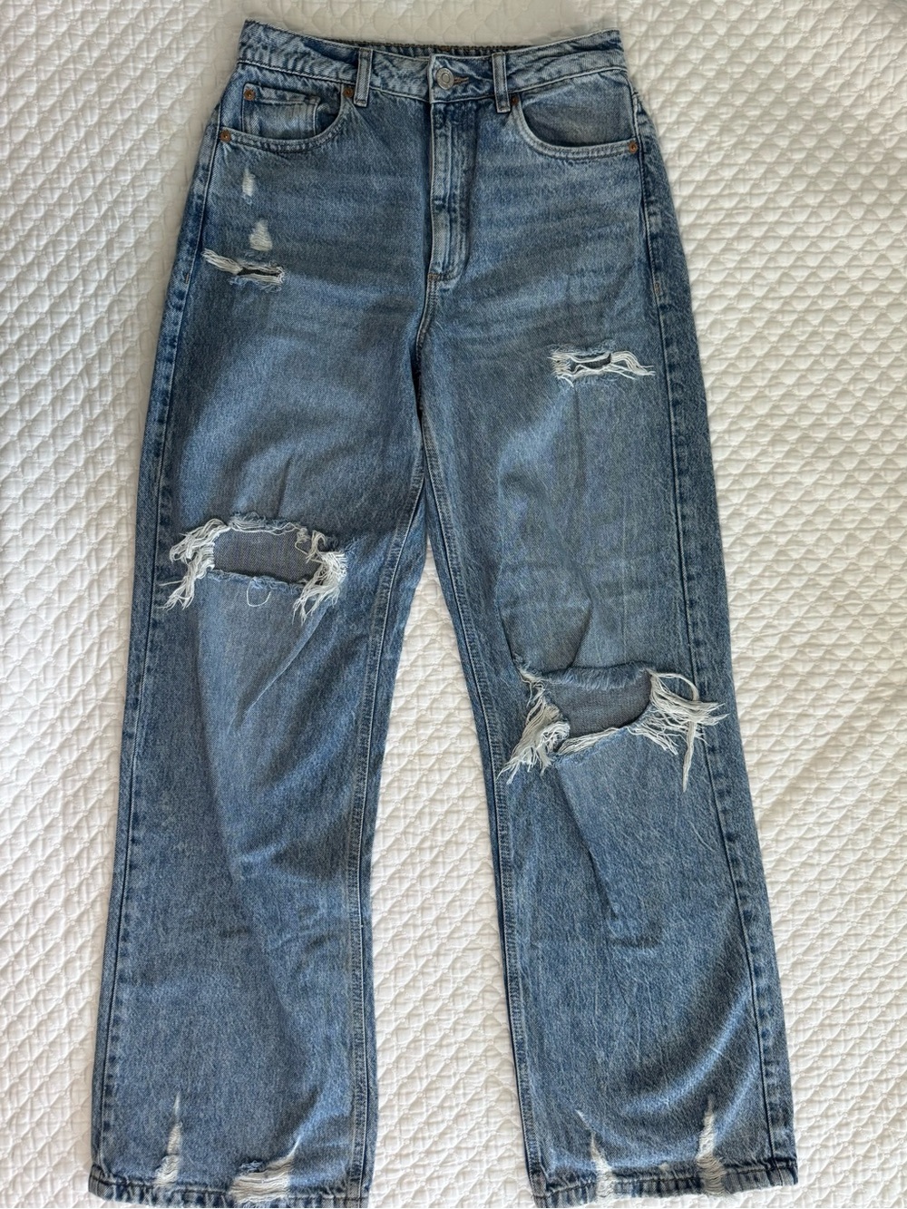 Garage Denim high rise distressed jeans